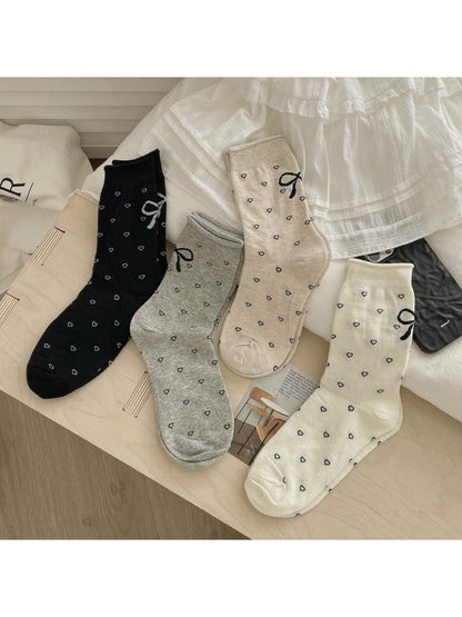 Rufia - Bow Dot Pattern Crew Socks