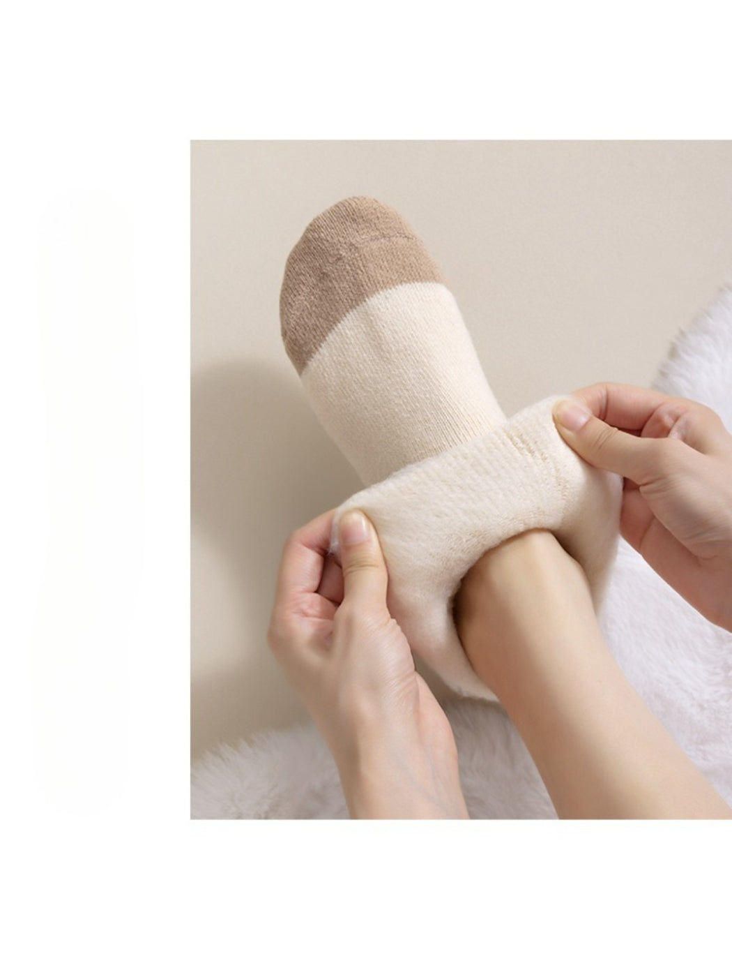 Rufia - Soft Creamy Tone Everyday Crew Socks