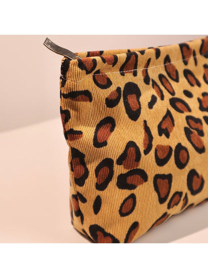 Cosbai - Leopard Print Travel Makeup Organizer Bag