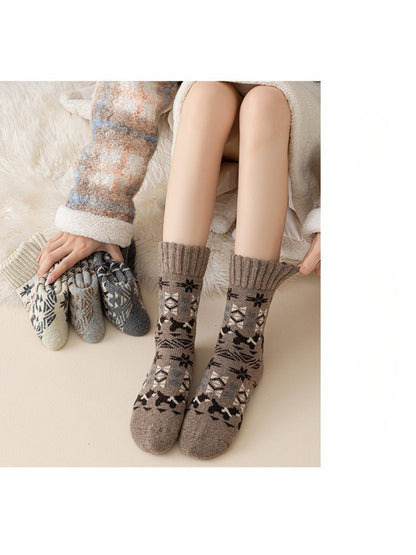 Rufia - Nordic Pattern Winter Crew Socks