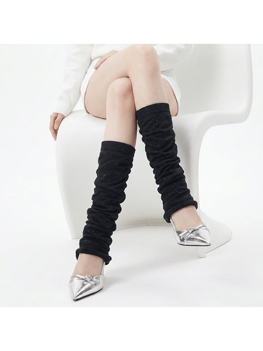 Cozyra - Speckled Ruched Mid-Calf Leg Warmers