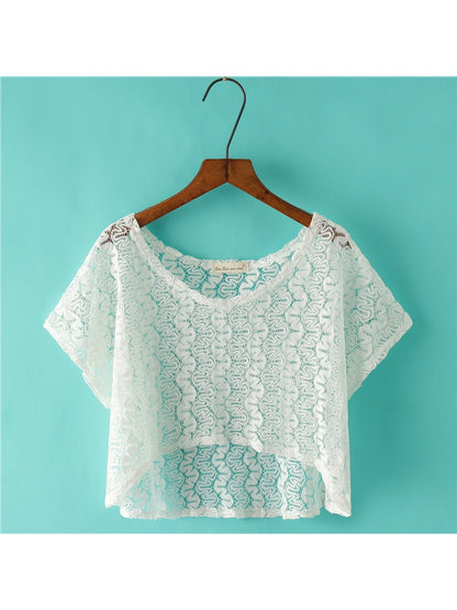 Crosa - White Loose Fit Short Beach Cover Up