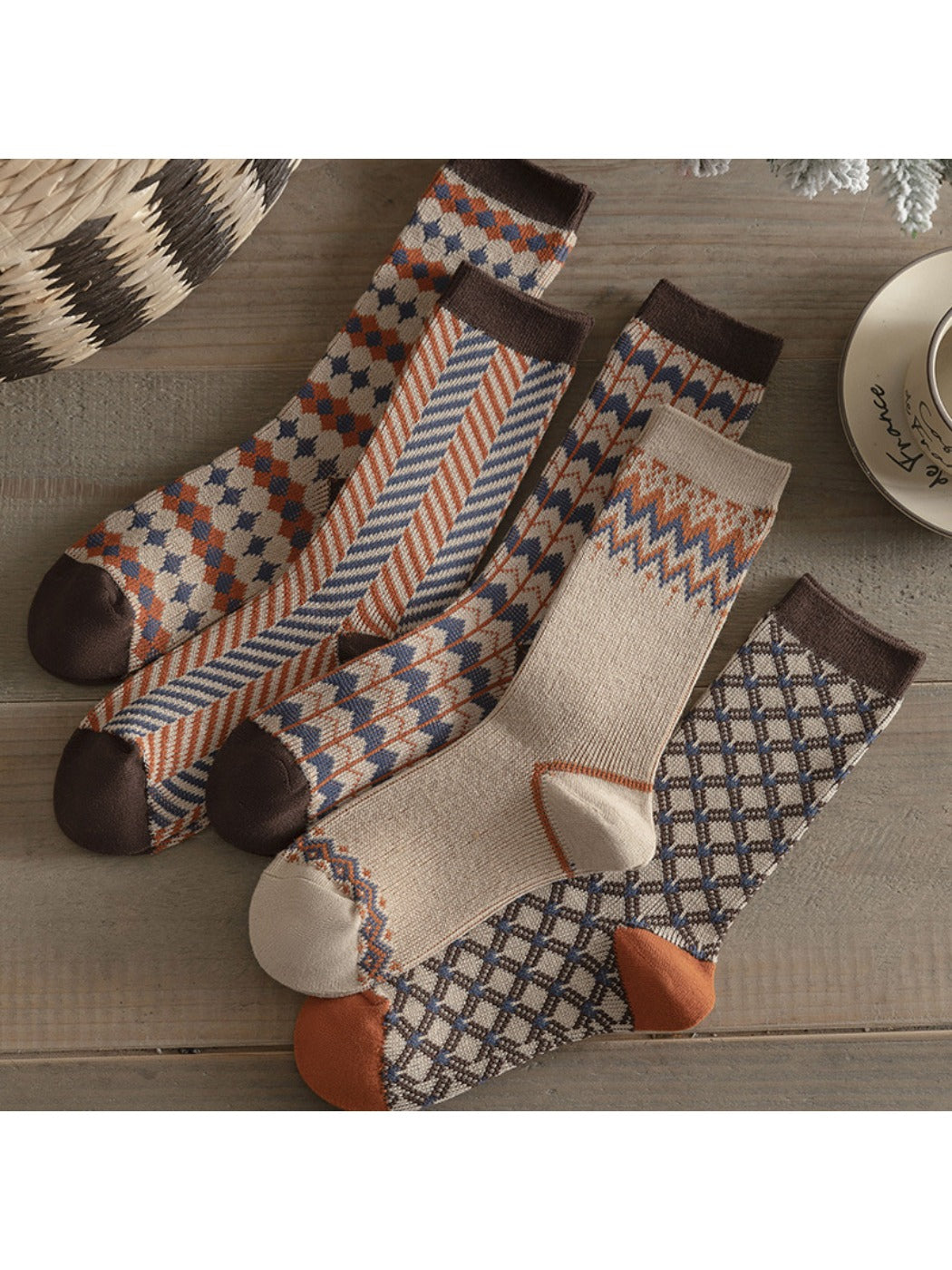Rufia - Classic Plaid Winter Socks with Schoolgirl Style