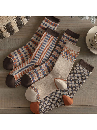 Rufia - Classic Plaid Winter Socks with Schoolgirl Style