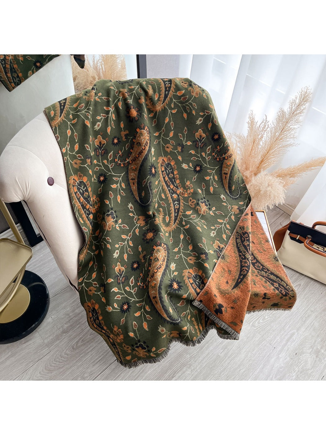 Scarvii - Double-Sided Paisley Print Scarf & Wrap