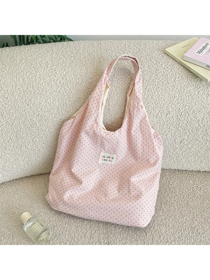 Top view of Cosbai Casual Micro Dot Hobo Bag showing and interior lining