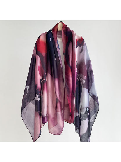 Scarvii - Elegant Flowing Printed Summer Wrap Scarf