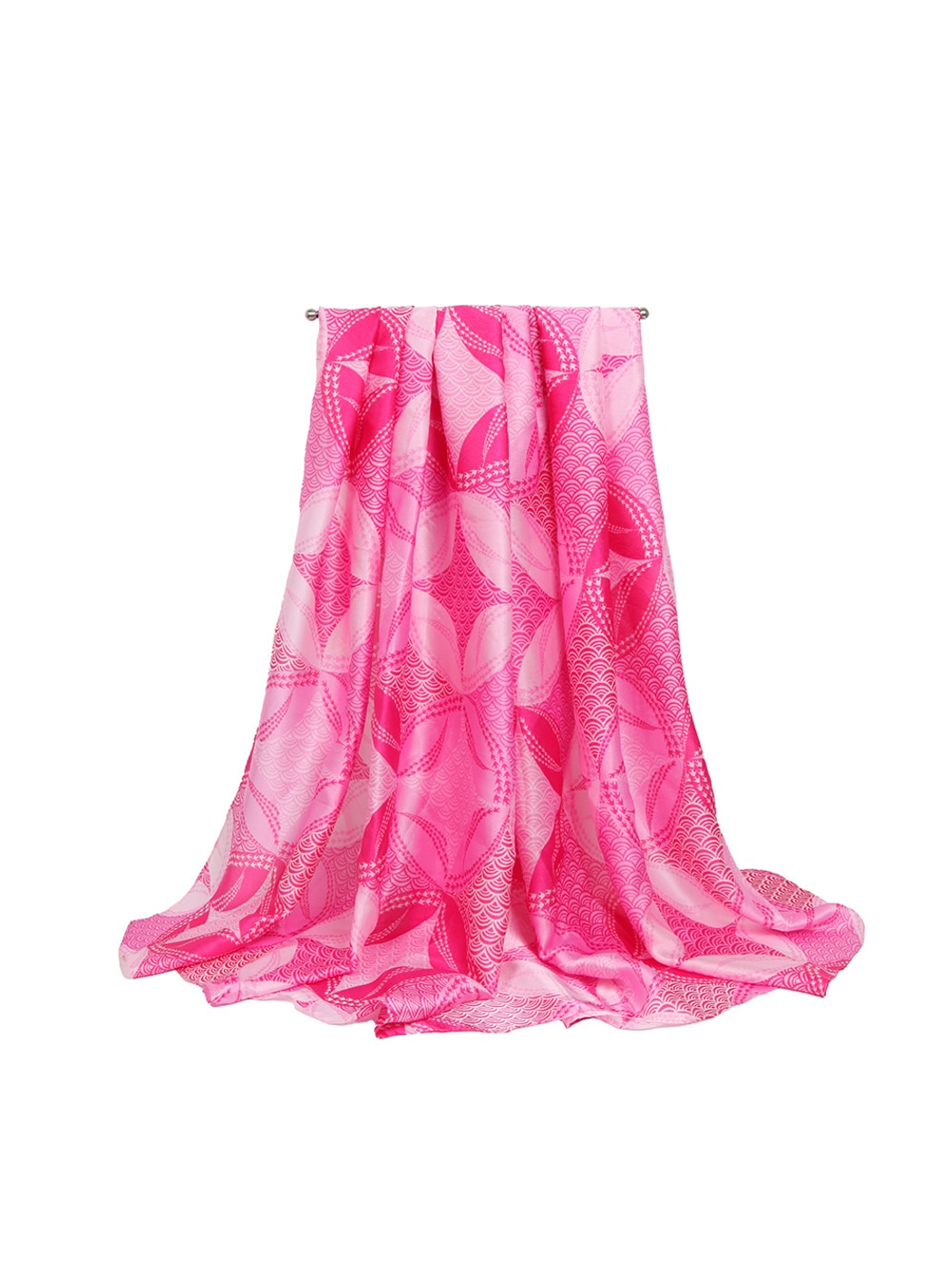 Scarvii - Four-leaf Geometric Print Long Scarf