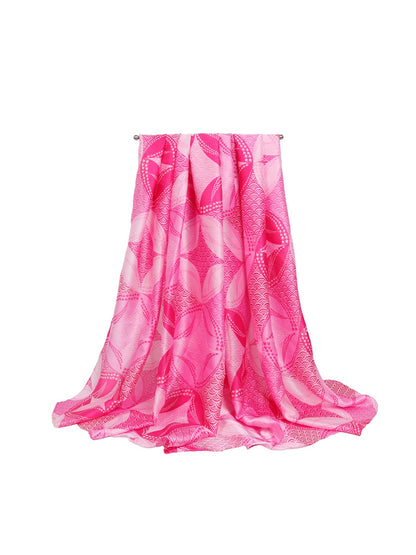 Scarvii - Four-leaf Geometric Print Long Scarf