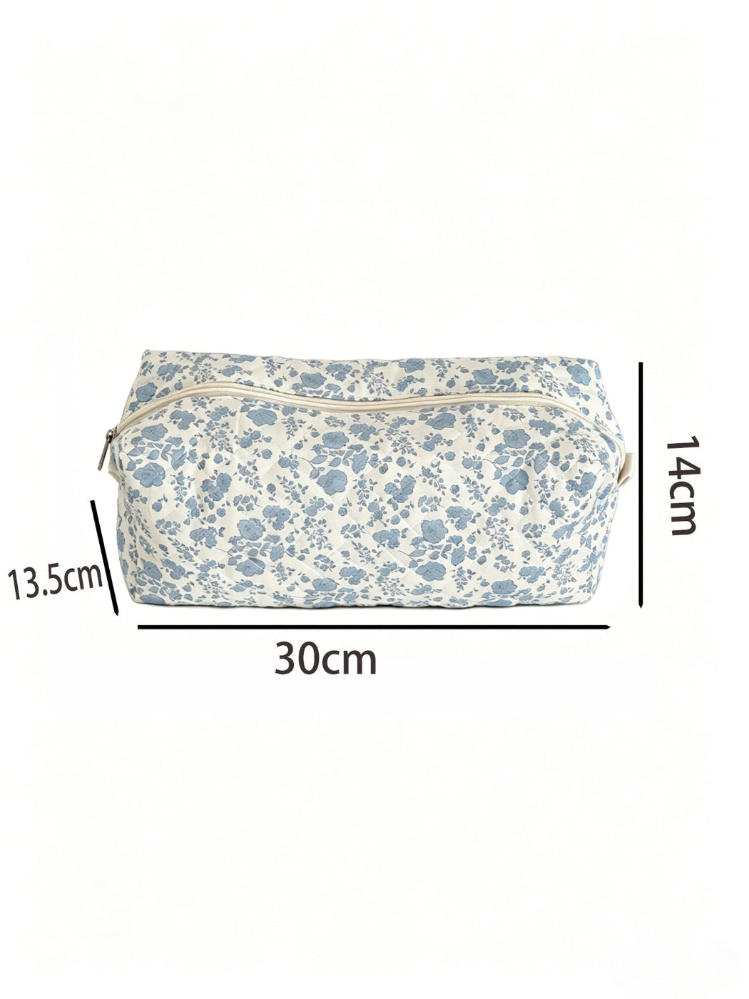 Cosbai cosmetic pouch folded flat showing backside floral pattern