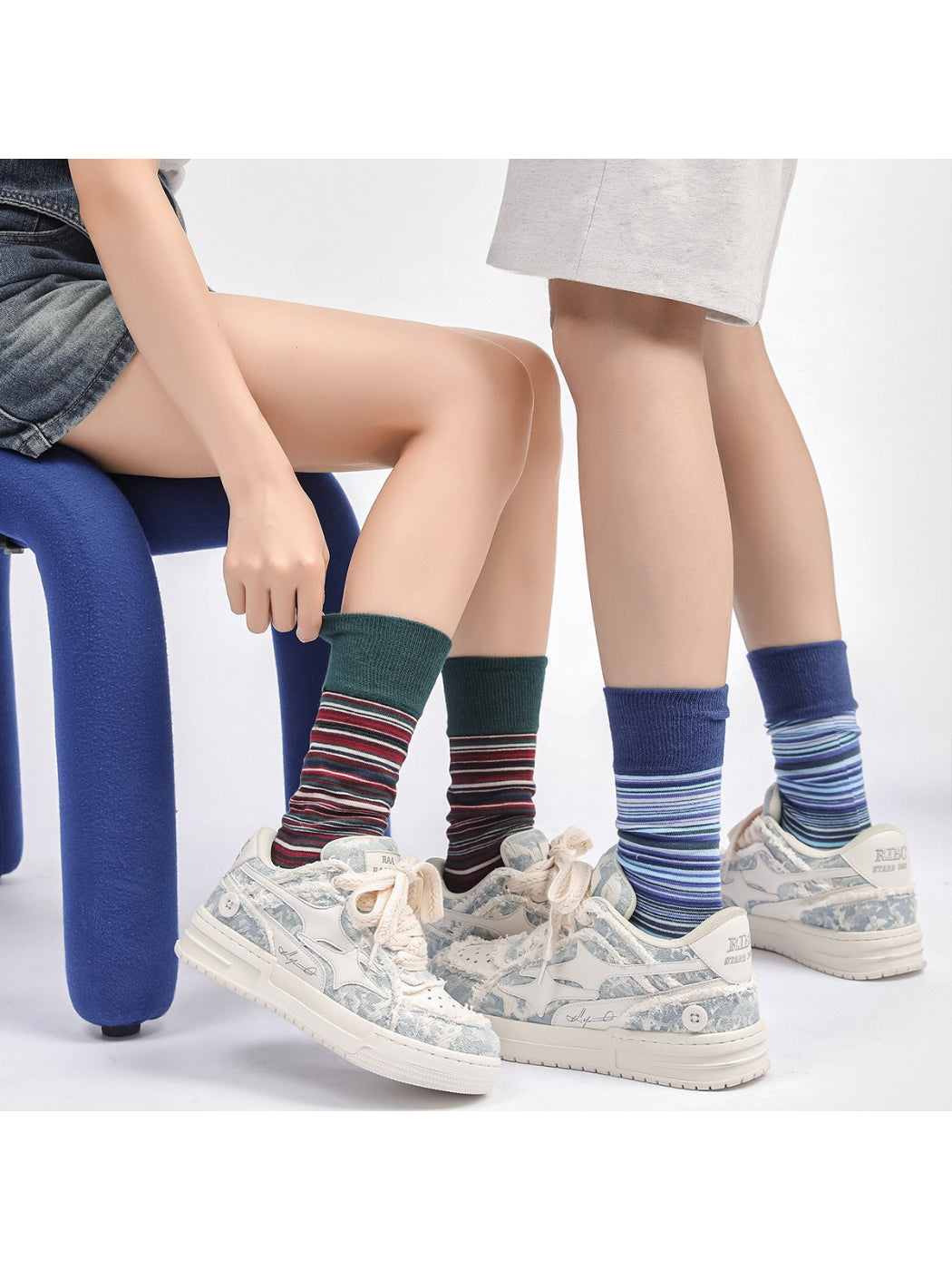 Rufia - Modern Stripe Detail Crew Socks
