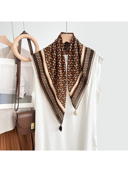 Scarvii - Elegant Geometric Print Square Scarf