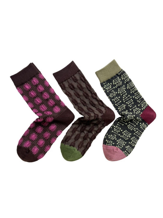 Rufia - Dark Tones Vintage Color-Block Socks