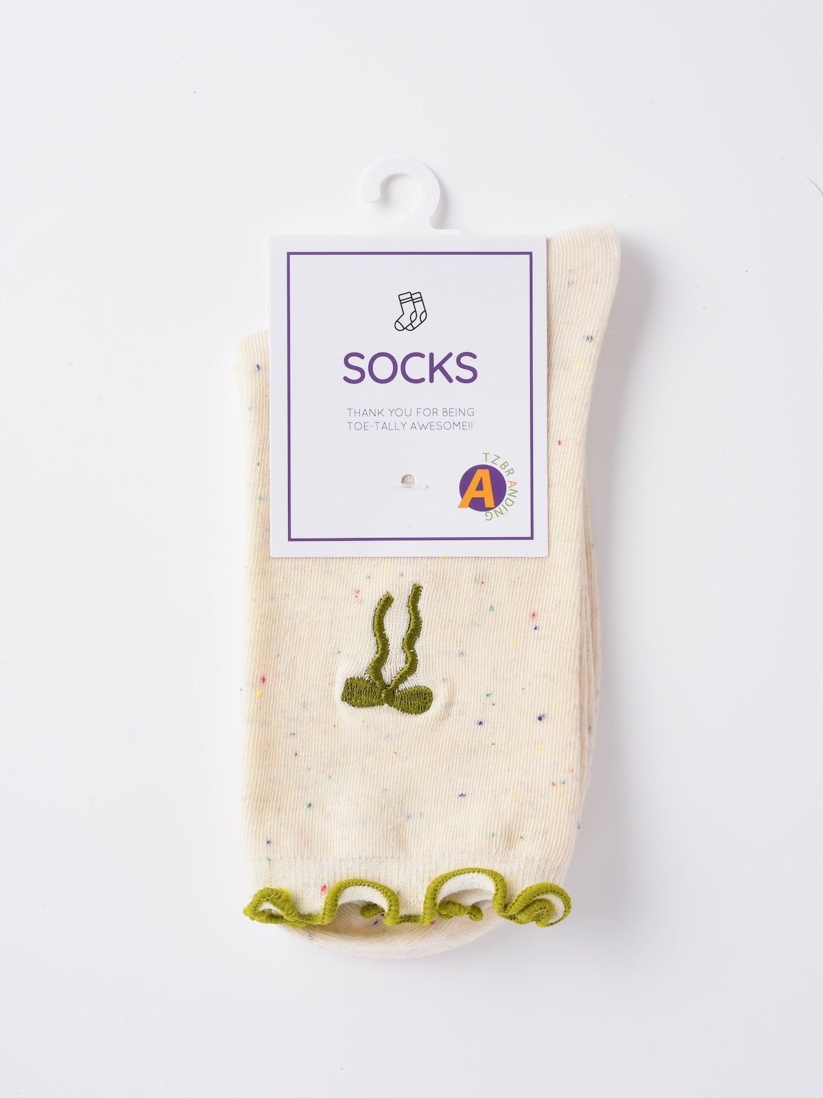 Rufia - Embroidered Bow Mid-Calf Socks