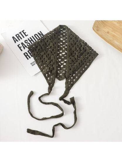 Scarvii - Cutout Lattice Tie Layering Triangle Headband
