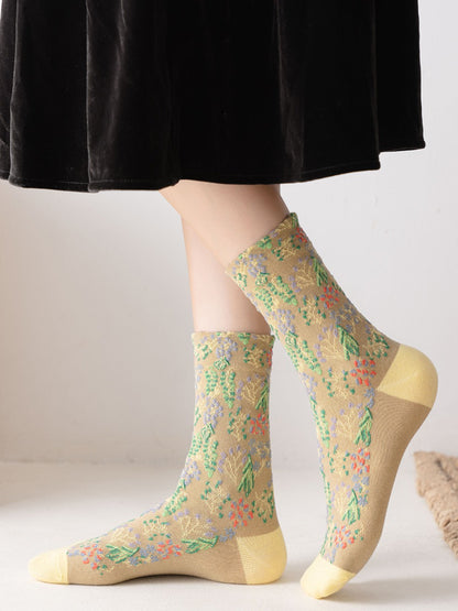 Rufia - Wild Bloom Texture Crew Socks