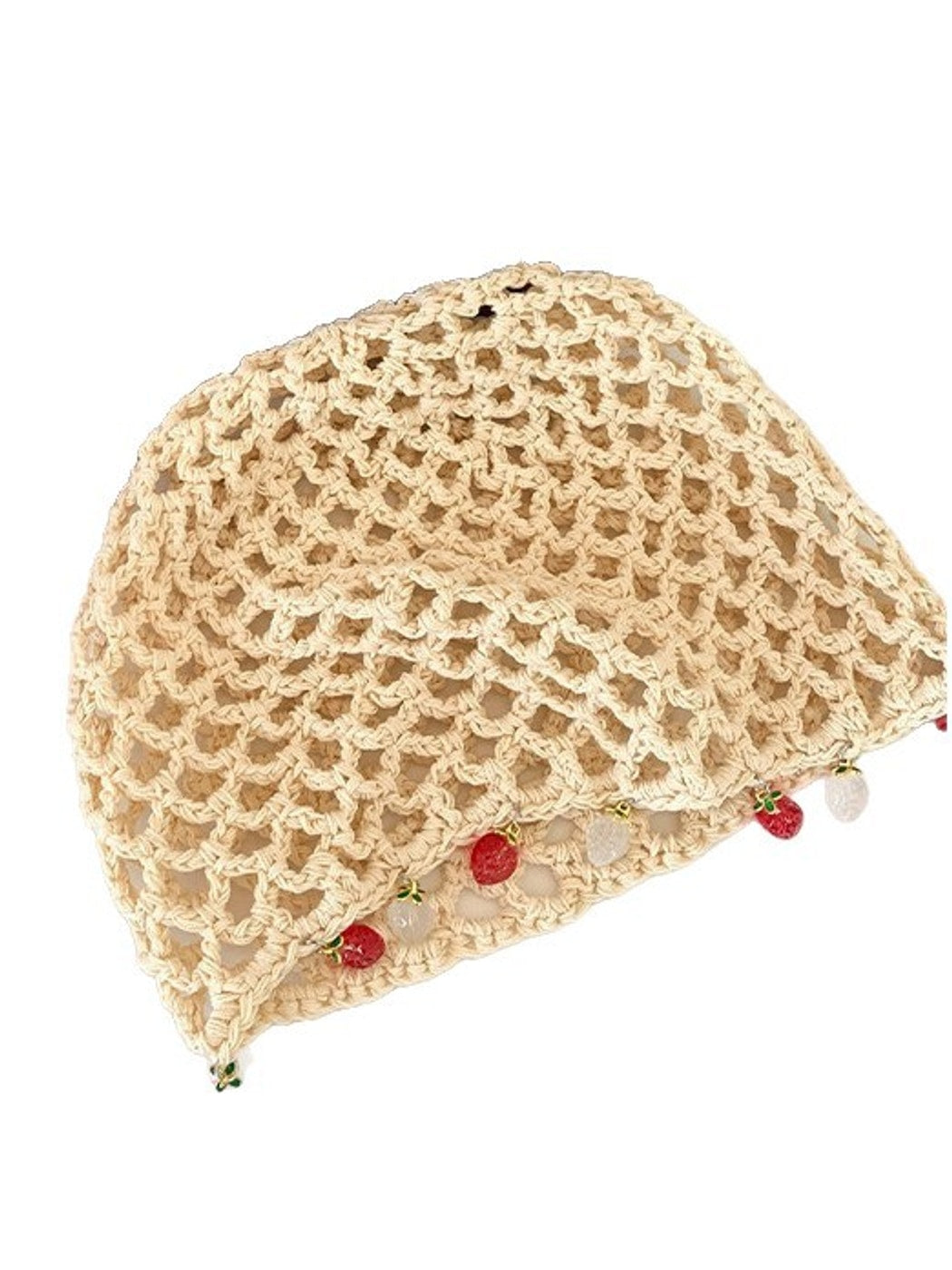 Haila - Boho Solid Color Openwork Knit Beanie