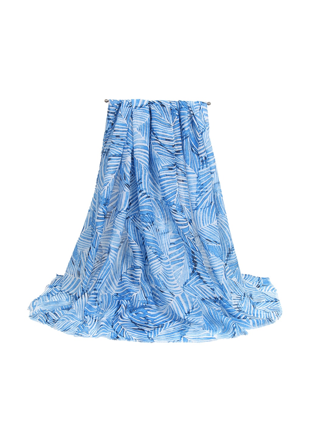 Scarvii - Vacation Style Leaves Printed Fashion Scarf