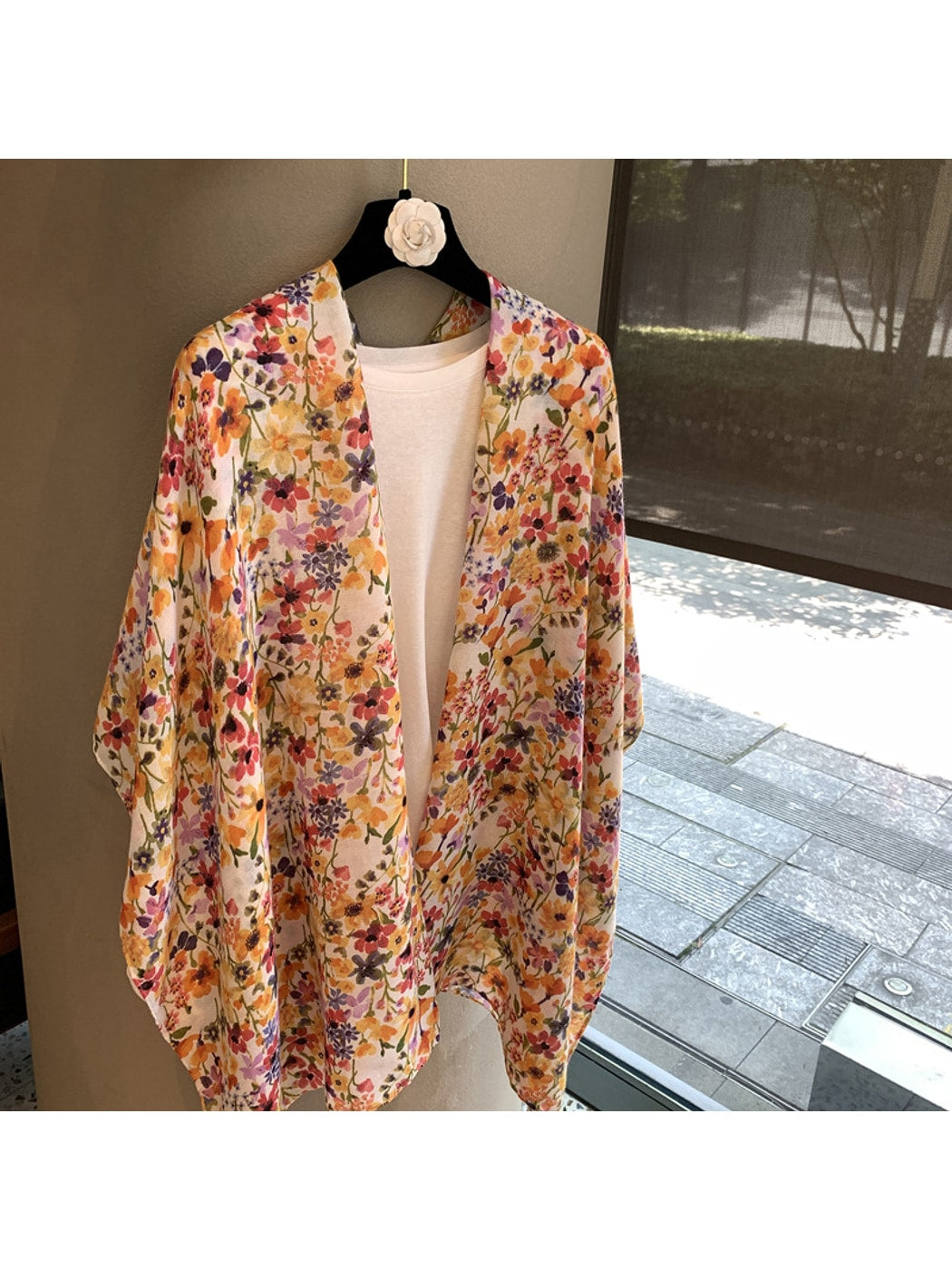 Scarvii - Floral Printed Long Layering Scarf