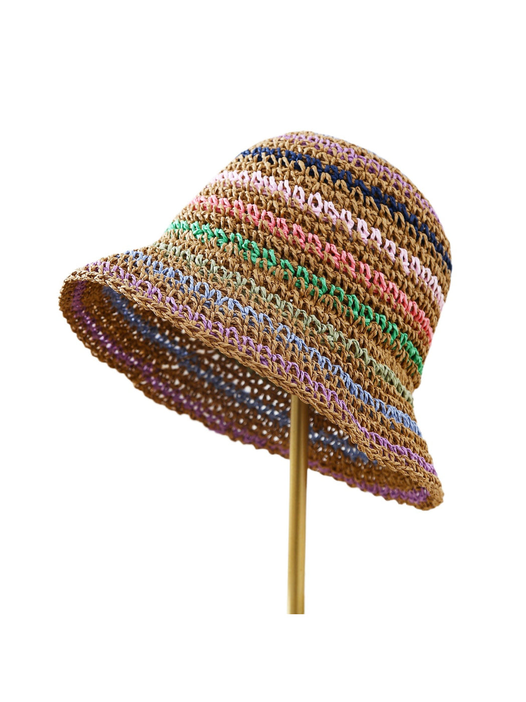 Haila - Multicolor Stripe Crochet Bucket Hat