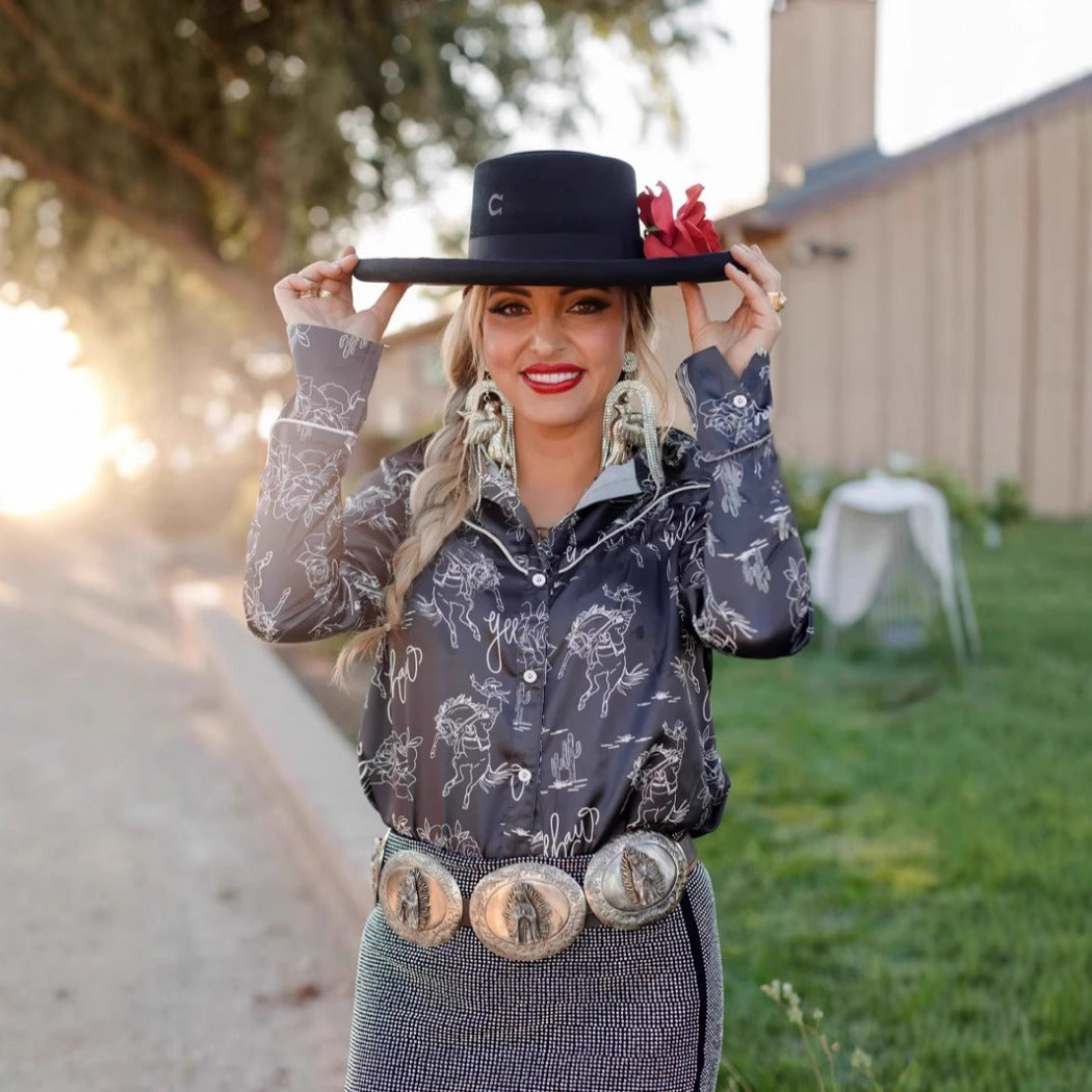 Crosa - Western Print Long Sleeve Shirt - Urban Cowgirl
