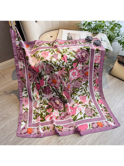 Scarvii - Botanical Floral Border Square Scarf