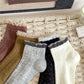 Rufia - Lace Trim Mesh Ankle Socks