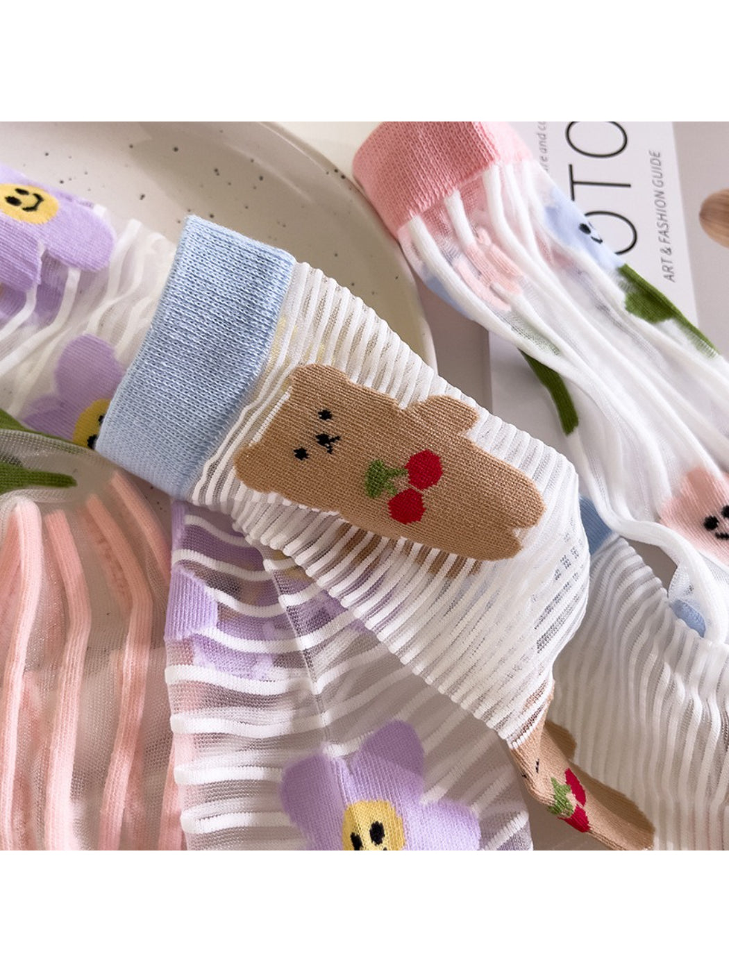 Rufia - Playful Animal Print Sheer Mesh Socks product image 2