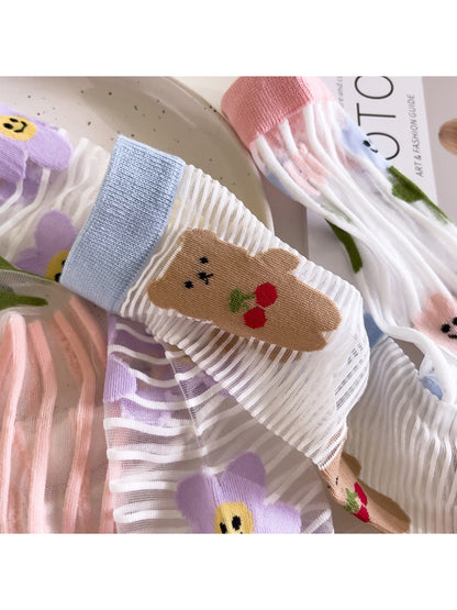 Rufia - Playful Animal Print Sheer Mesh Socks product image 2