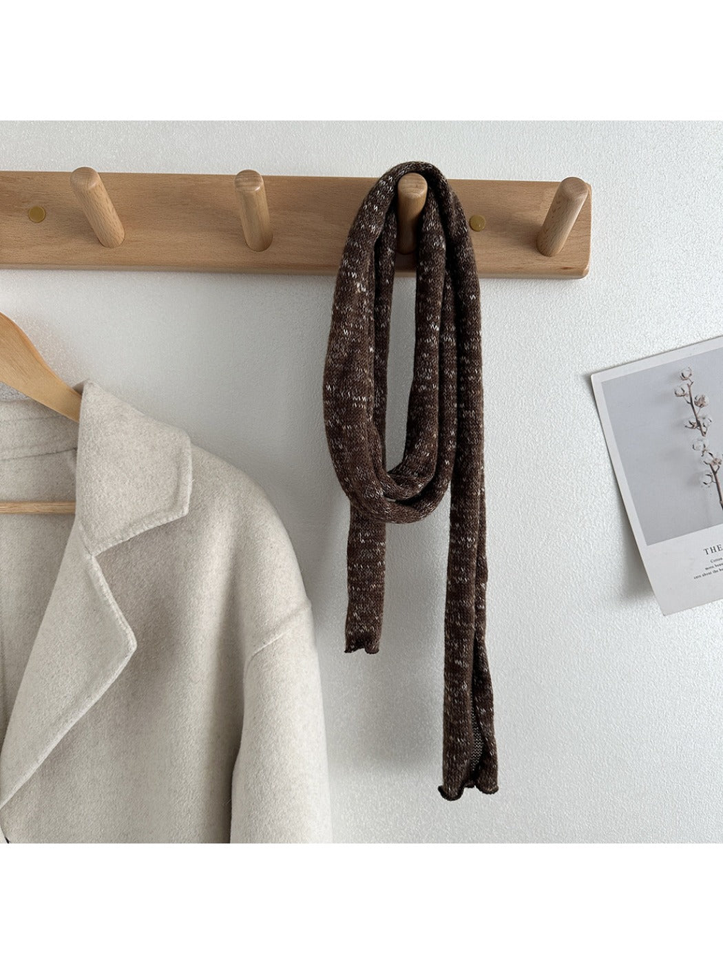 Scarvii - Winter Long Narrow Scarf with Starry Print