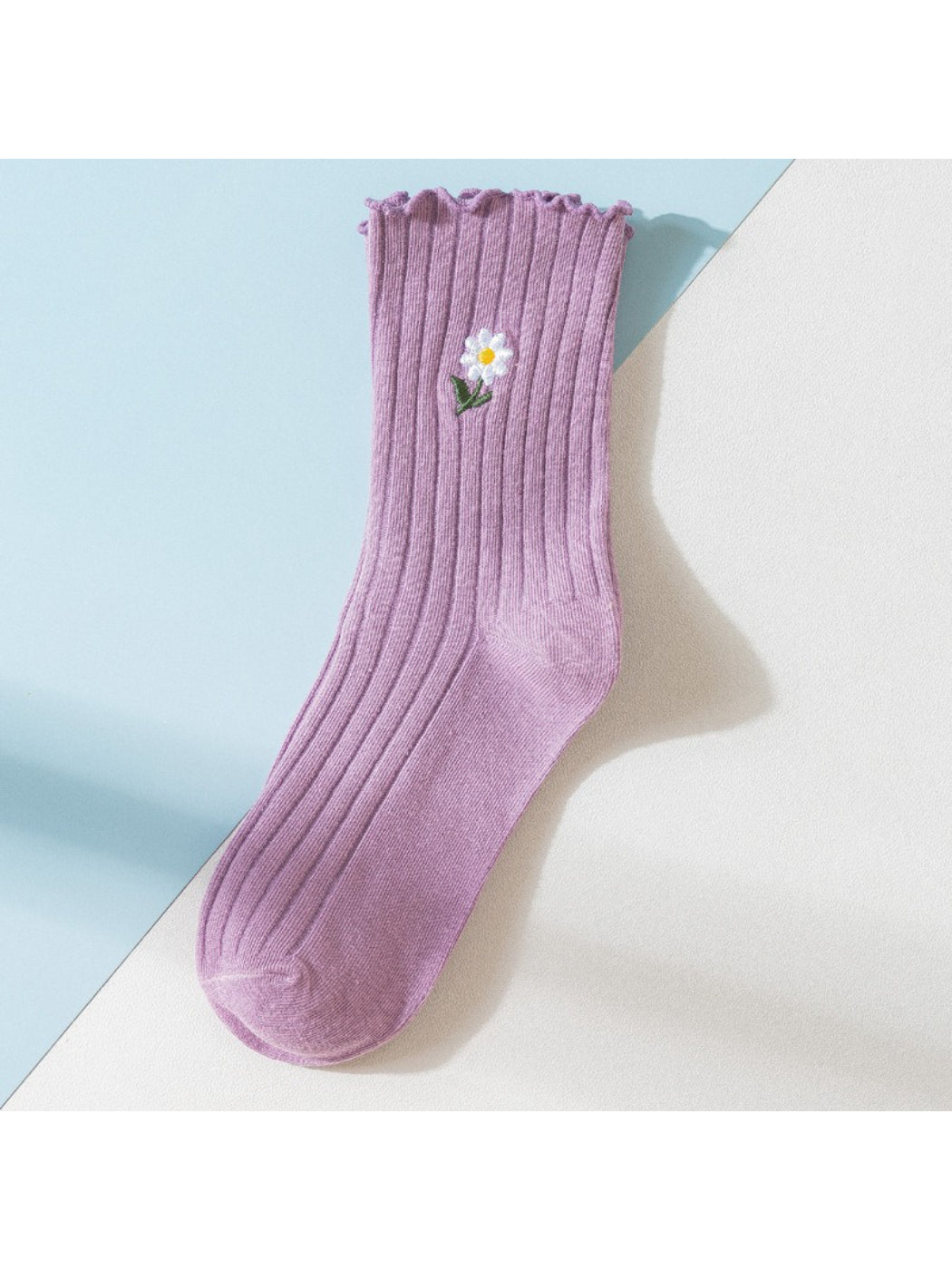 Rufia - Floral Daisy Detail Soft Ribbed Crew Socks product image 7