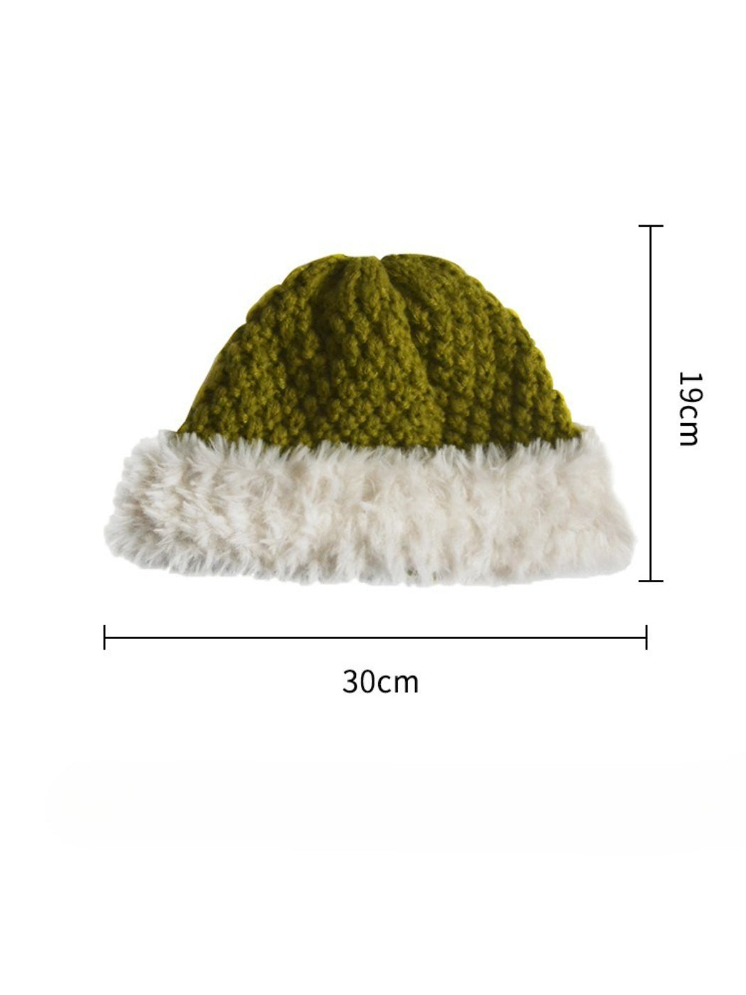 Haila - Cozy Fuzzy Trim Textured Knit Beanie