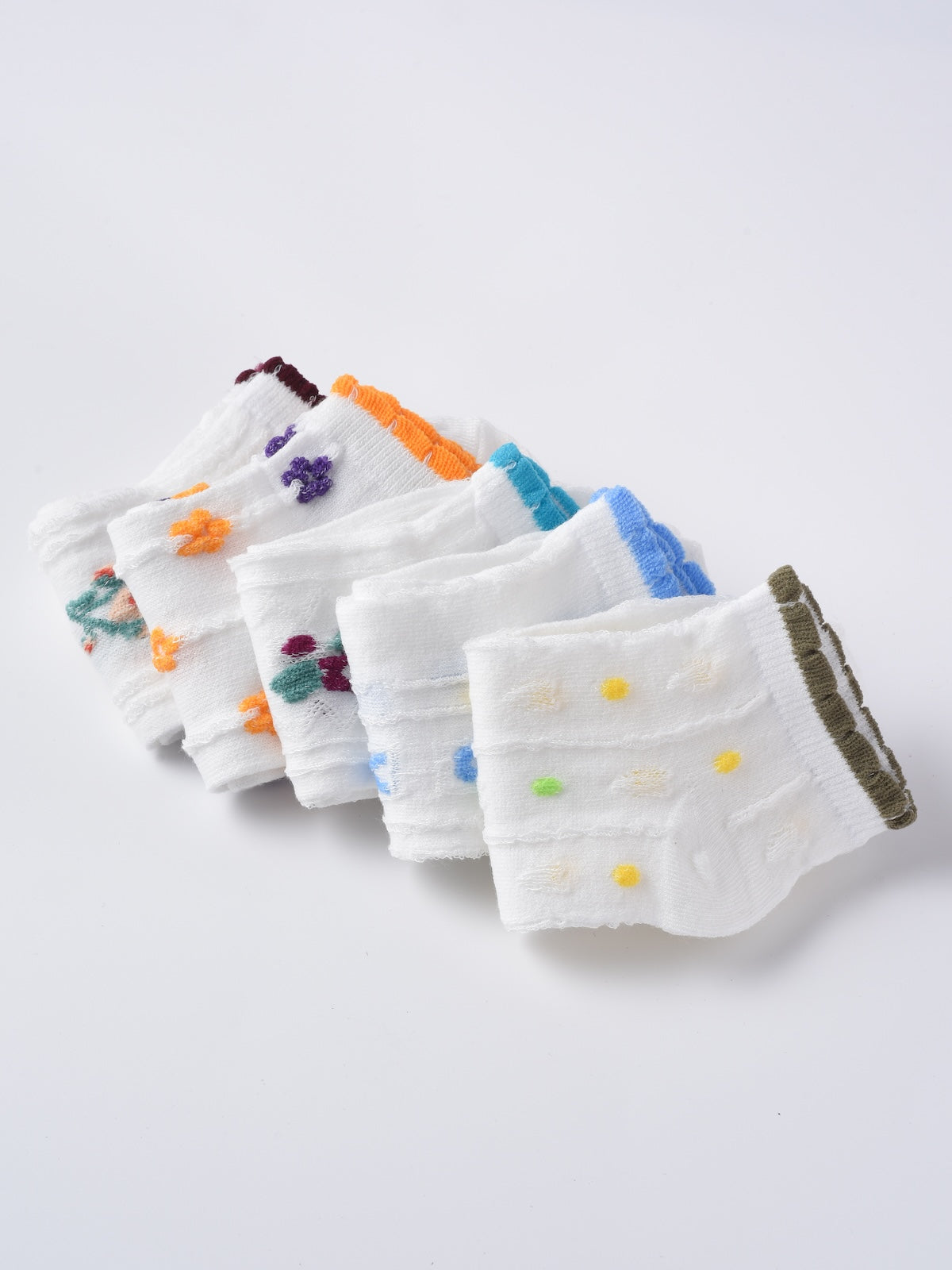 Rufia- Colorful Lace Trim Summer Low-Cut Socks