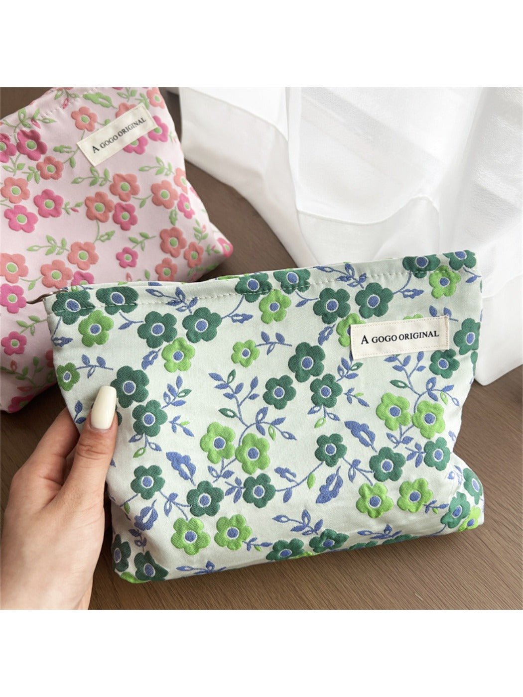 Cosbai - Makeup Bag & Pouch with Floral