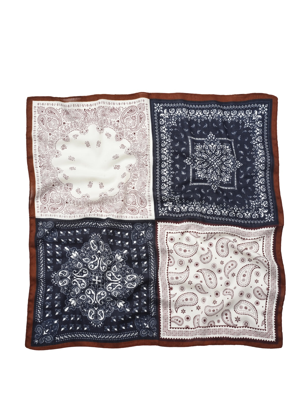 Scarvii - 27'' Paisley Patchwork Square Scarf - Vintage & Elegant