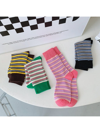 Rufia - Bright Stripe Knit Crew Socks