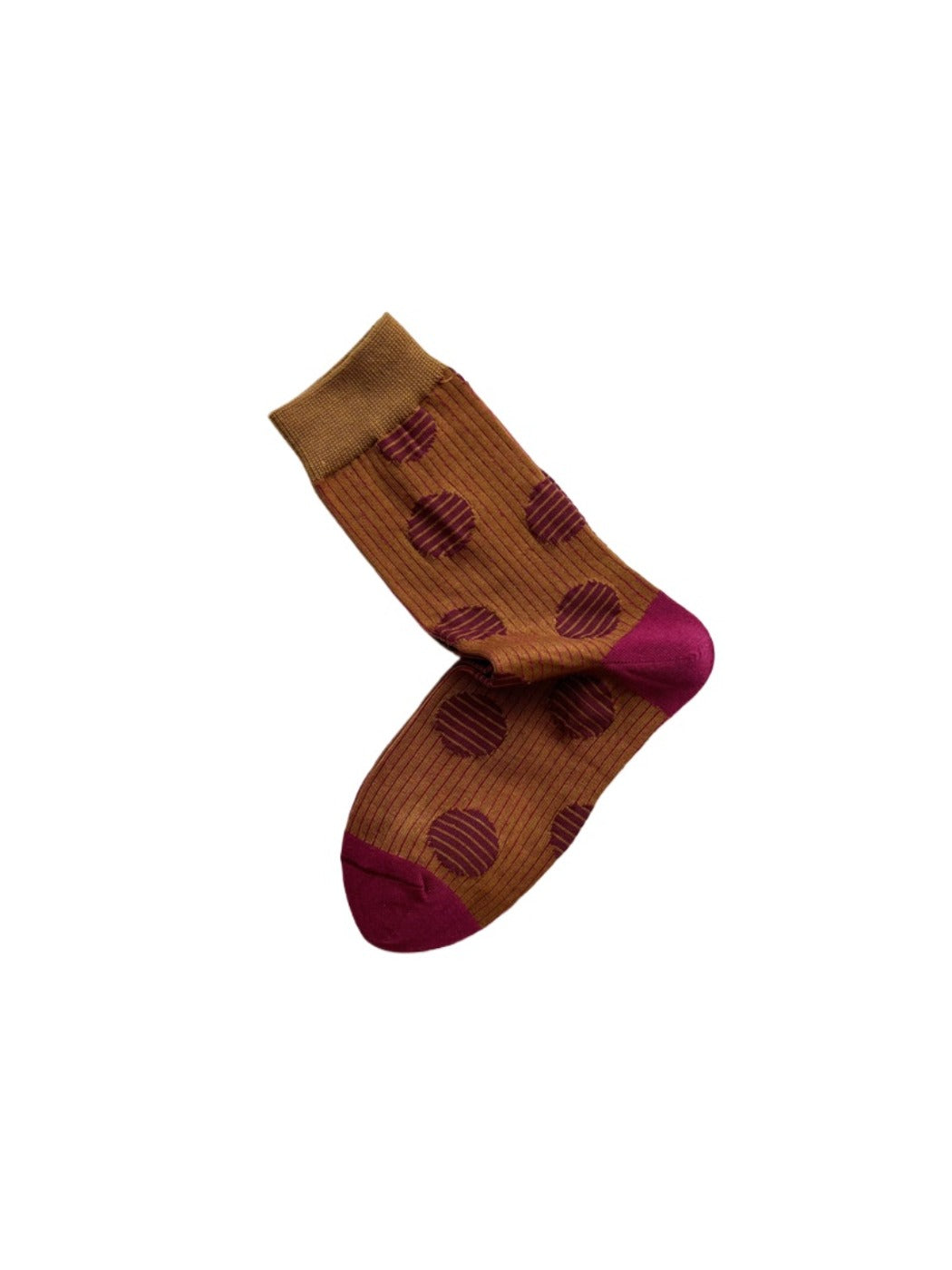 Rufia – Embossed Geometric Circle Mid-Calf Socks