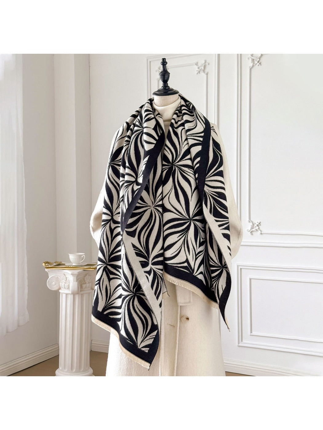 Scarvii – Vintage Floral Print Long Scarf & Shawl