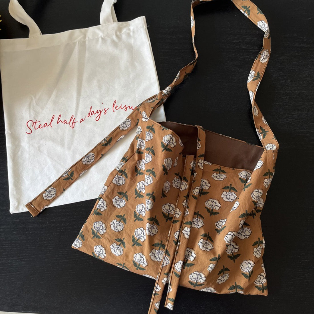 Floral Tie Handle Shoulder Bag detail view