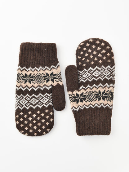 Gloving - Unisex Warm Snowflake Knit Mittens