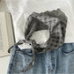 Scarvii - Vintage Openwork Triangle Scarf with Plaid Design