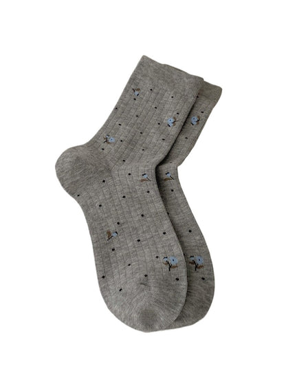 Rufia - Retro Floral Mid-calf Socks