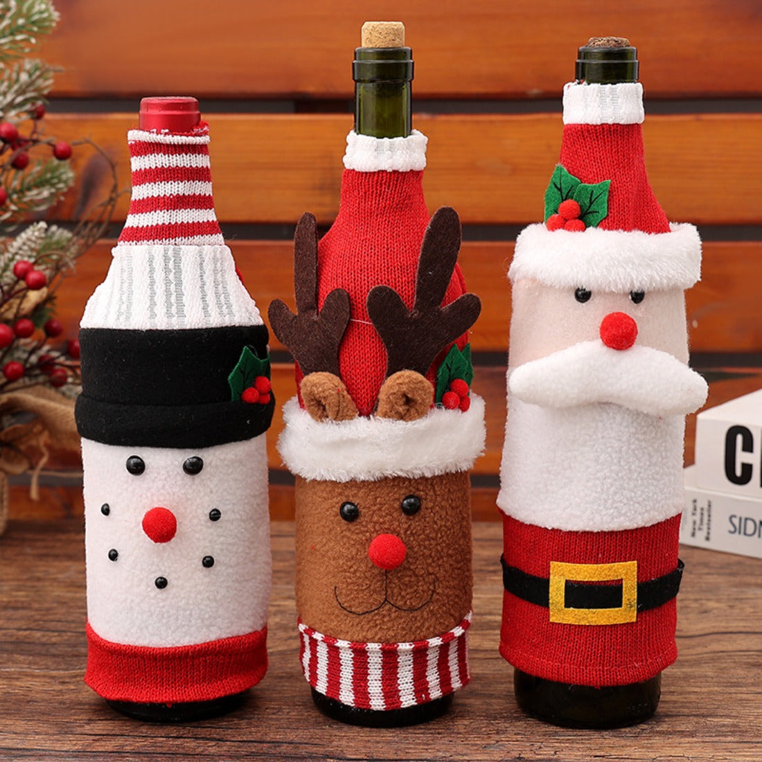 Xris - Christmas Knitted Wine Bottle Cover