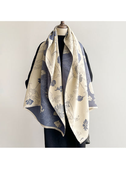Scarvii - Reversible Botanical Jacquard Shawl