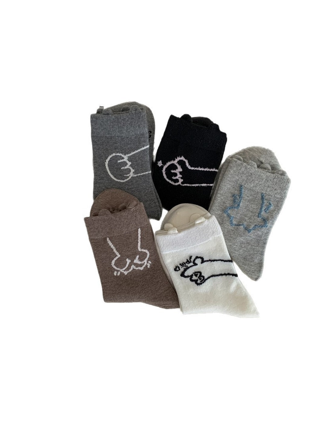 Rufia - Playful Paw Print Crew Socks