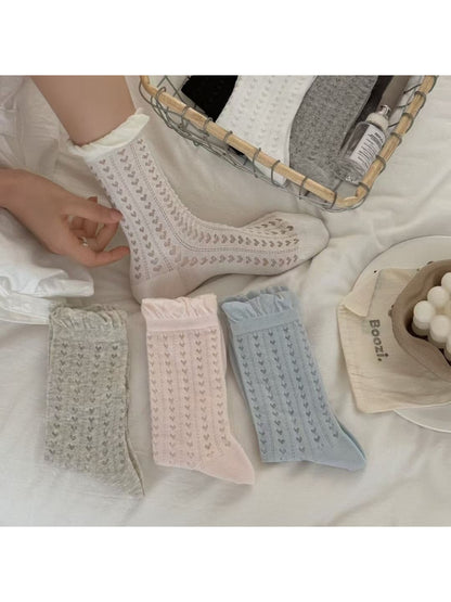 Rufia - Textured Knit Ruffle Crew Socks product image 1