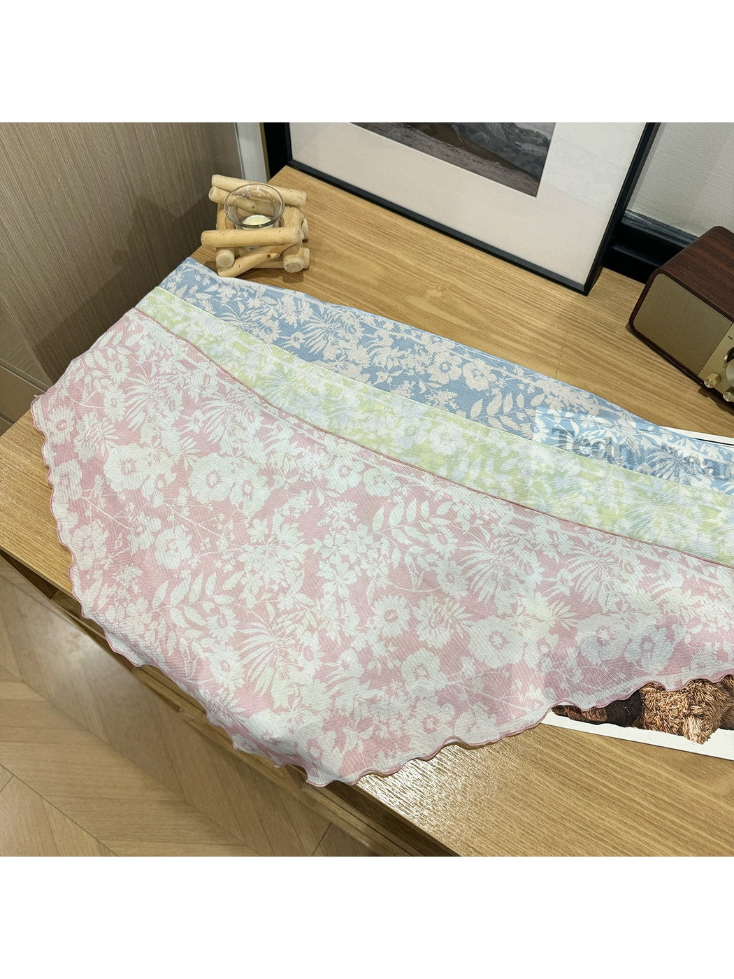 Scarvii - Spring Floral Printed Triangle Bandana