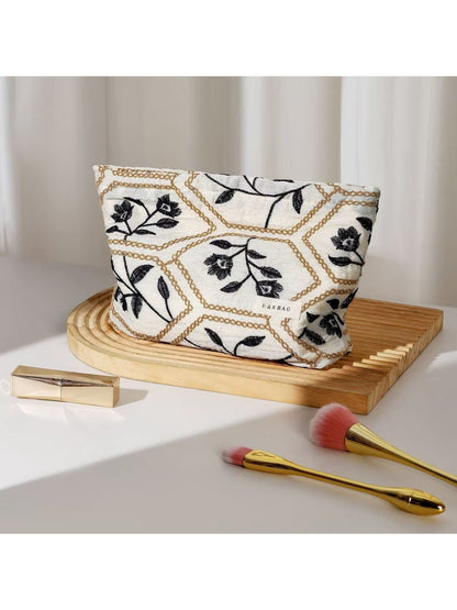 Cosbai - Floral Cosmetic Bag Handheld Storage Bag