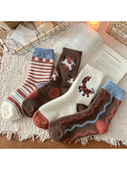 Rufia - Cozy Animal Pattern Crew Socks