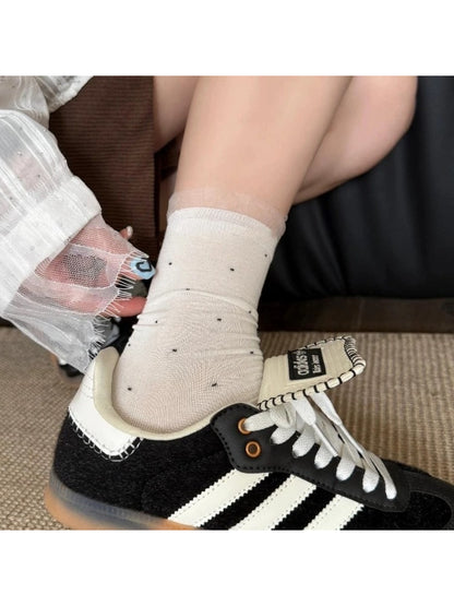 Rufia - Lace Dot Mid-Calf Socks - image 3